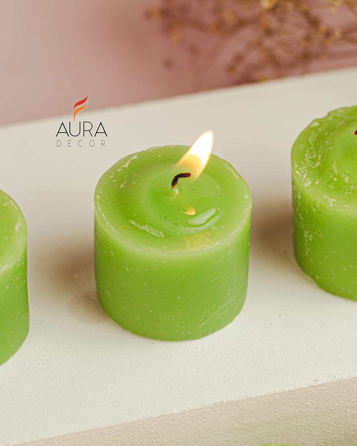GREEN APPLE FRAGRANCE VOTIVE CANDLES SET OF 6 | BURNING TIME APPROX 5 HOURS