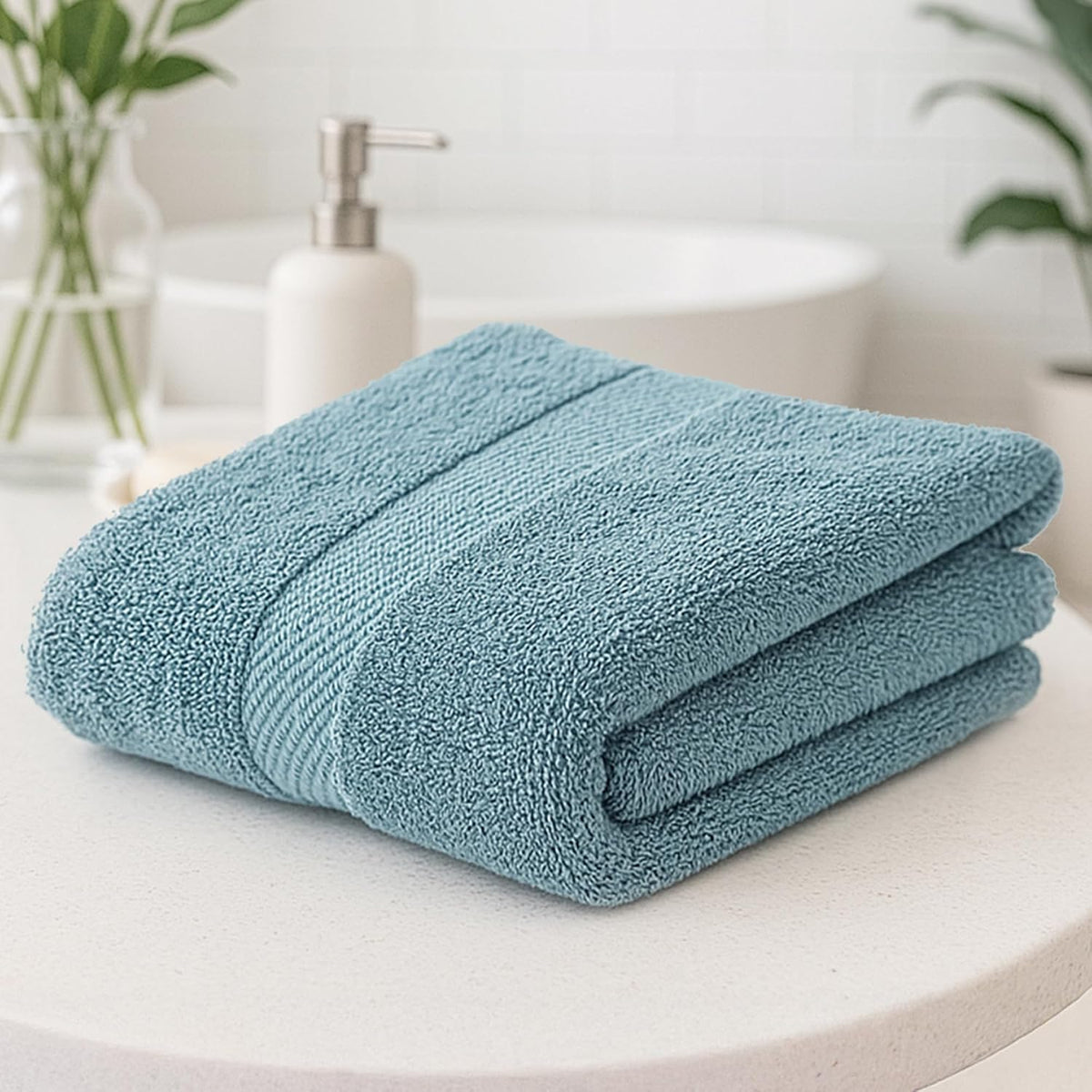 Earthy Fables Premium Bath Towel 600 Gsm | 100% Combed Cotton, Ultra Soft, Quick Dry & Highly Absorbent For Home, Travel & Acne-Prone Skin (Aqua)