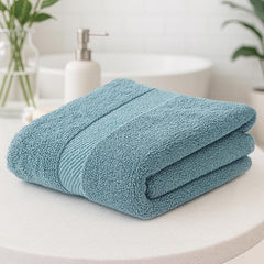 Earthy Fables Premium Bath Towel 600 Gsm | 100% Combed Cotton, Ultra Soft, Quick Dry & Highly Absorbent For Home, Travel & Acne-Prone Skin (Aqua)