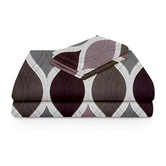 Double Bed King Size Bedsheet 90 X 100 Inches, Brown & Grey With 2 Pillow Covers | Soft, Breathable & Durable | Wrinkle Resistant
