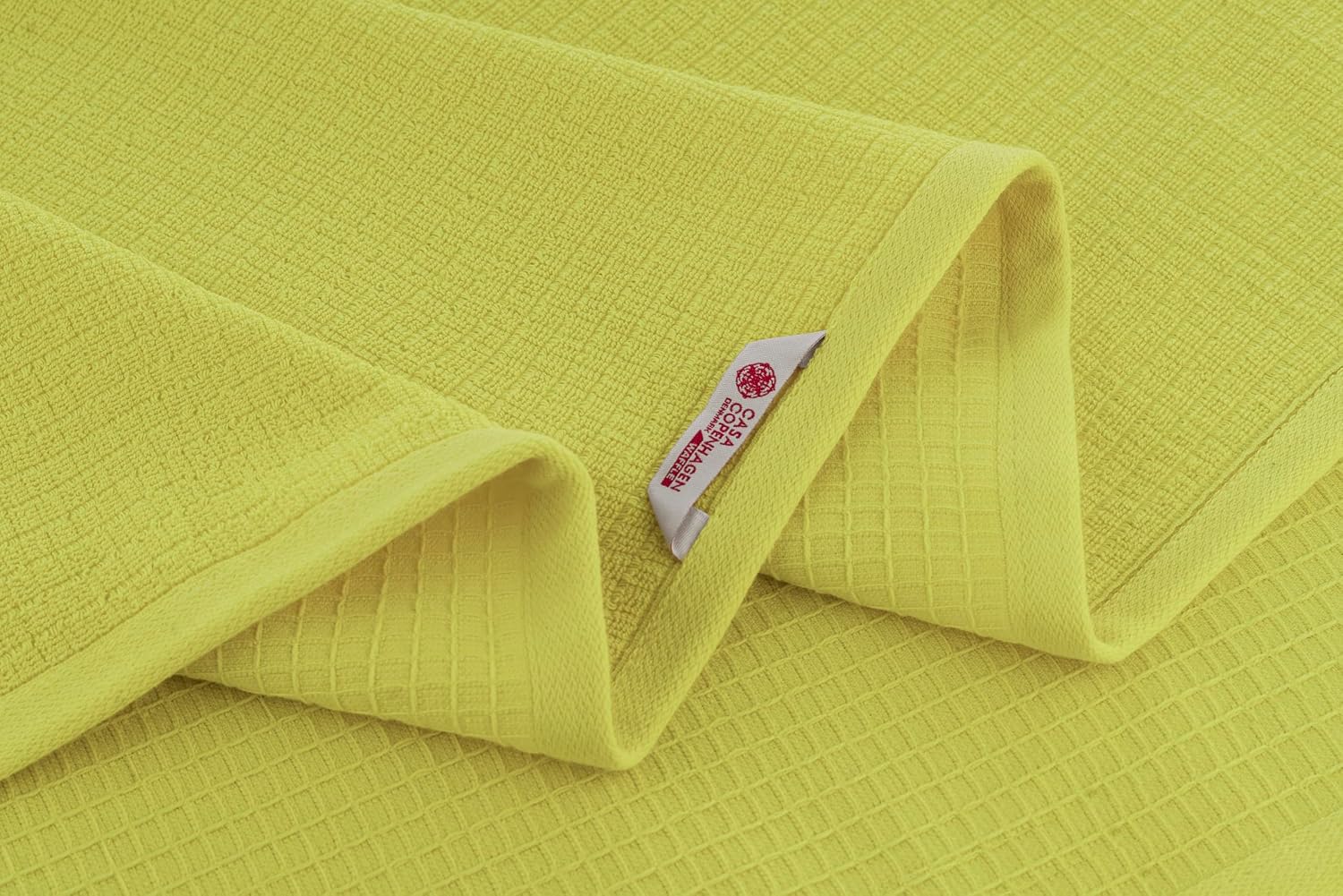 Casa Copenhagen Egyptian Cotton Waffle 1 Pcs Large Bath Towel 500 Gsm (Lime Green)