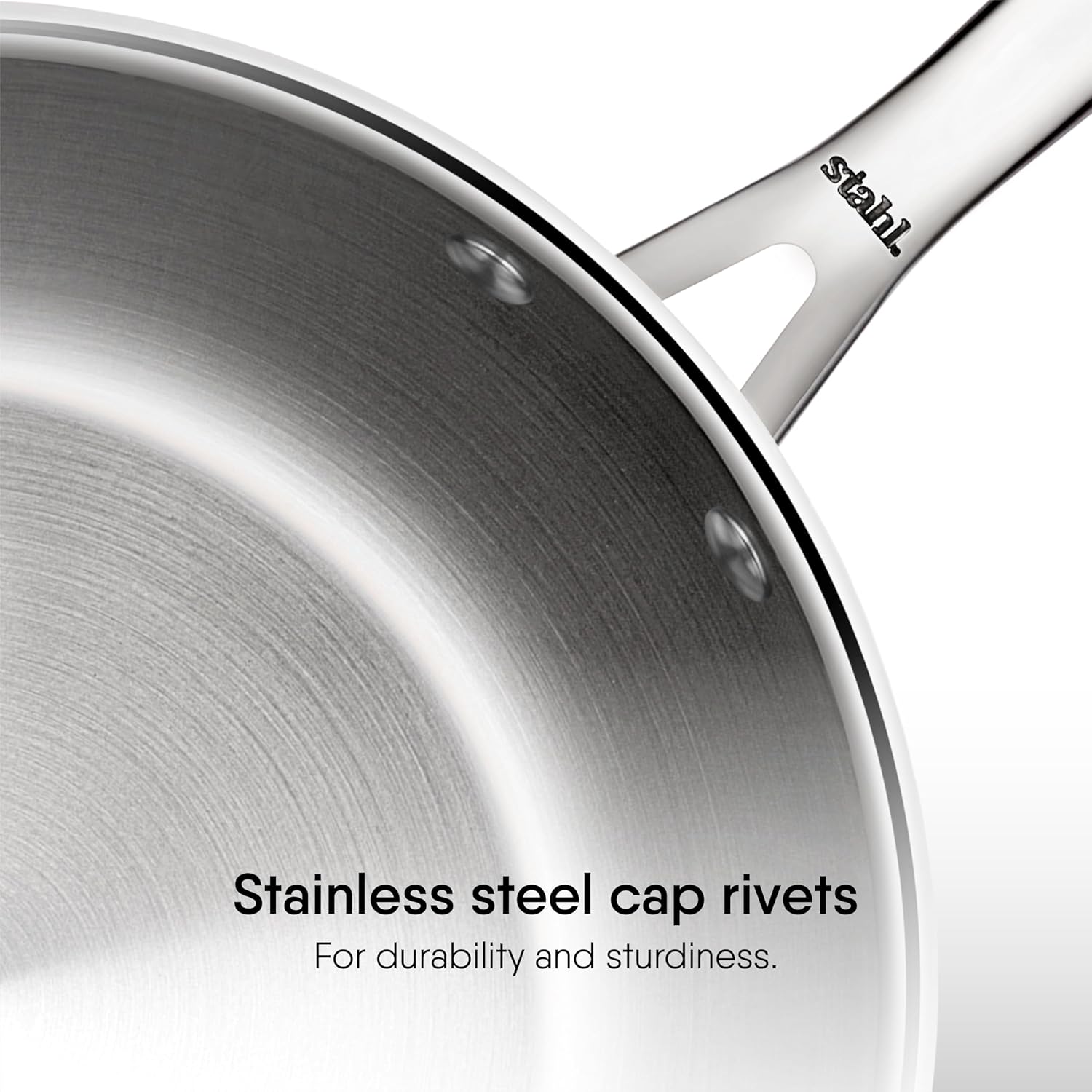 Artisan Triply Silver Stainless Steel Frypan With Lid 22cm, 1.7 Liters - Serves 4 People