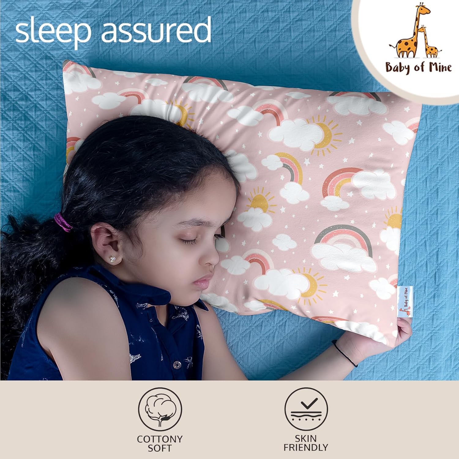 Premium Baby Pillow For Kids, Super Soft Cotton Kids Cushion - 12 X 18 Inches | For 5 Years Old Kids, Adorable Animal & Cartoon Prints | Bed Pillow, Washable, Easy To Care - Pillow 13