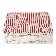 Soft & Comfortable Cotton Chair Cushion Pillow For Sitting, Lining Print - Maroon | Pillow For Office Work & Posture Support | Sitting Cushion & Back Rest For Chair | For Pain Relief