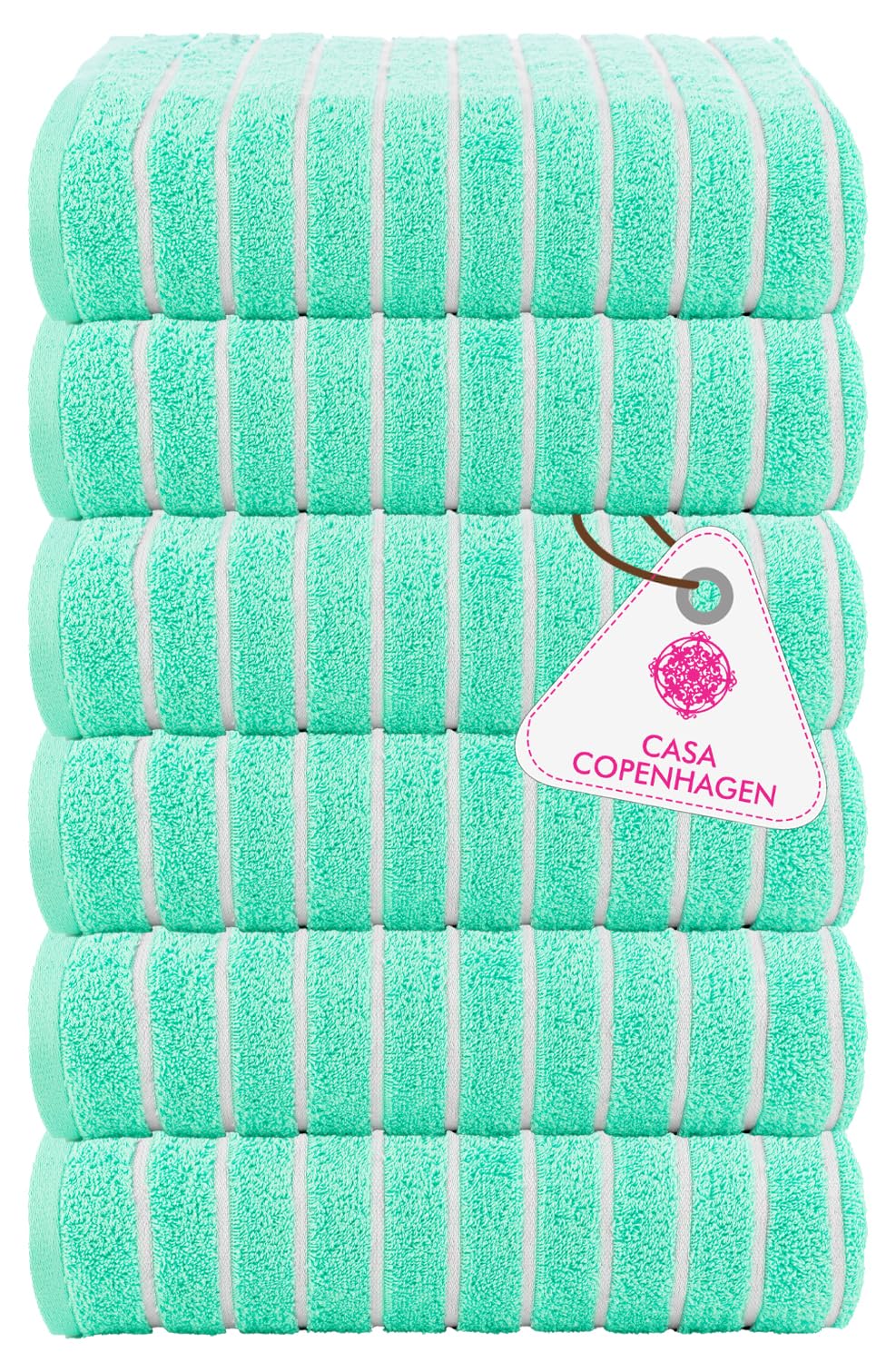 Casa Copenhagen Egyptian Cotton Ecstatic Hand Towel 740 Gsm (Aqua Blue)- 6 Pcs