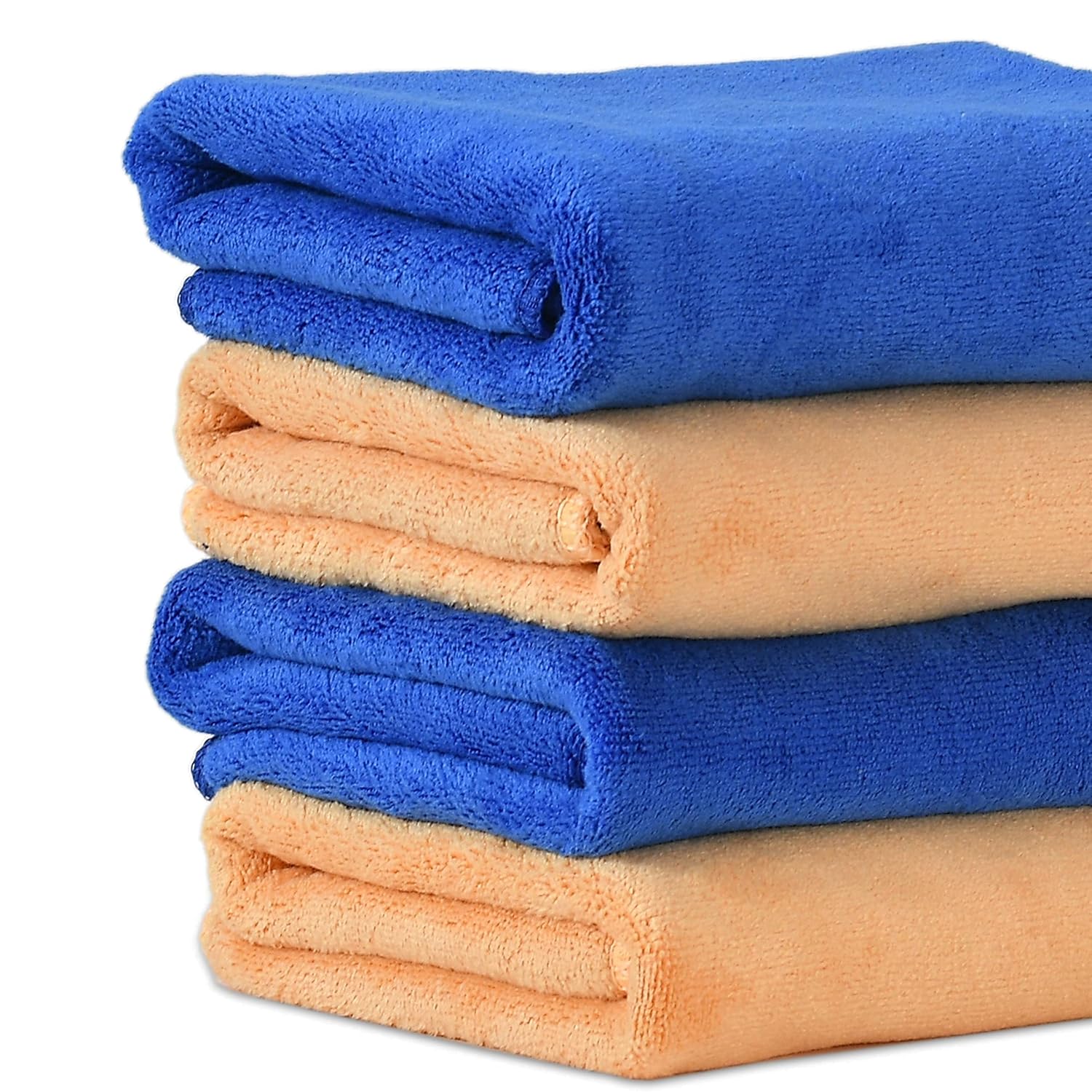 Yellow Weaves Super Soft Microfiber Hand Towels 800 Gsm | Gym & Workout Towels (4 Pieces)-Multicolor