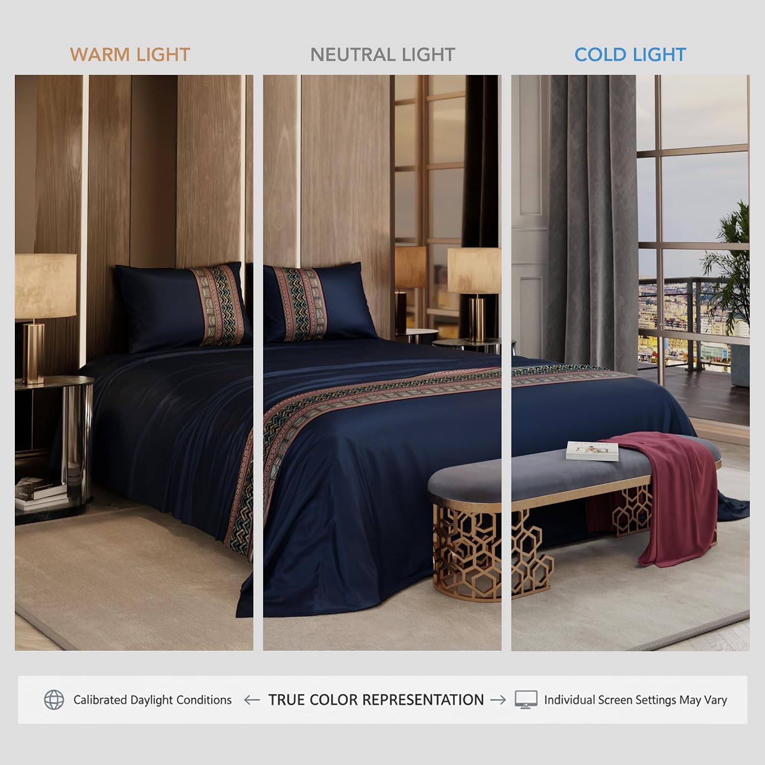 Satin Bedsheet For Double Bed With 2 Pillow Covers - 90 X 100 Inches, Navy Blue | Premium Bedding Set & Wedding Gift For Couples