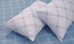 Single Bedsheet Cotton With 1 Pillow Cover - 55 X 88 Inches, Blue & White | Lightweight, Soft & Breathable - Perfect For Gifting On Weddings Bedsheet