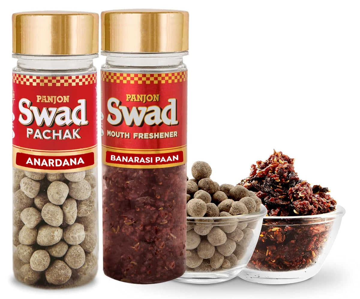 Panjon Swad Pachak Anardana & Mukhwas Dry Banarasi Paan 230gm, (115gm *2 Bottle)