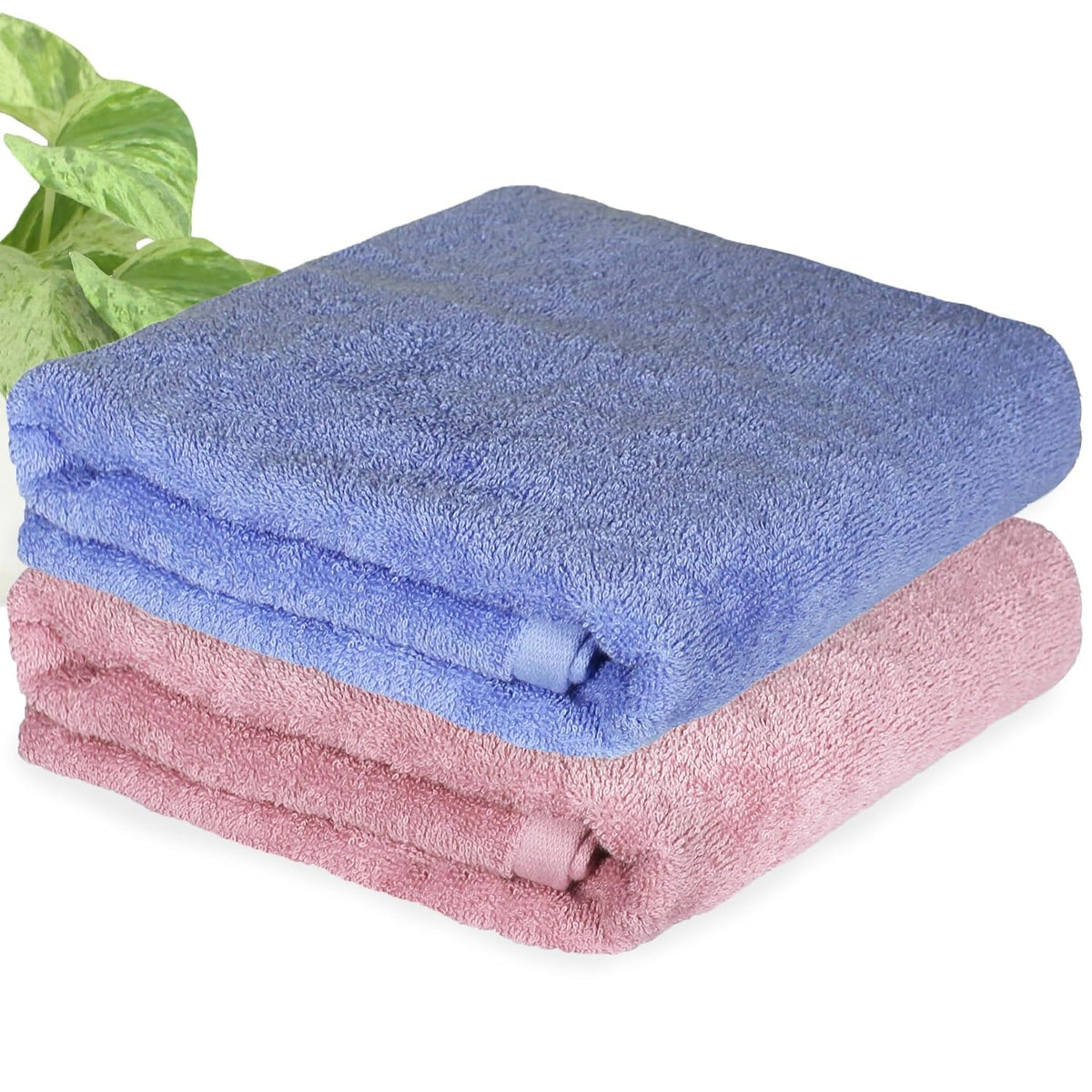 Heelium Bamboo Bath Towel | Lightweight & Quick Drying | Ultra Absorbent Towel 400 Gsm | Pack Of 2 - Peach, Iris