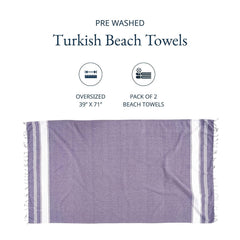 Lane Linen Large Pool Xl Beach Towel 699 Gsm | Pre-Washed No Shrink Quick Dry Oversized Beach Towels, Stylish Beach Towel For Women - Regal Orchid (2 Pack)