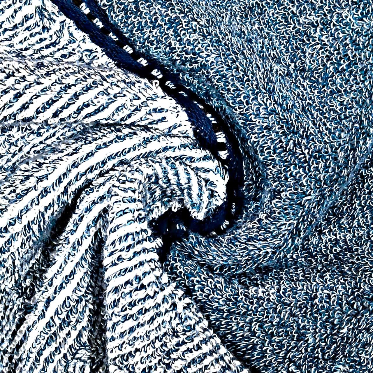 Cotton Bolls Textiles 100% Cotton Extra Large Hand Towels 650 Gsm | Ultra Soft, Highly Absorbent For Gym, Kitchen, Pool, Travel & Home (Blue Stripe) - Set Of 4