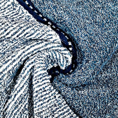Cotton Bolls Textiles 100% Cotton Extra Large Hand Towels 650 Gsm | Ultra Soft, Highly Absorbent For Gym, Kitchen, Pool, Travel & Home (Blue Stripe) - Set Of 4