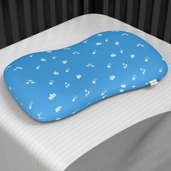 Memory Foam Pillow For Kids, For Extra Neck Support, Blue, Size - 20.5 X 11.5 X 2.5 Inch | Kids Pillow, Removable Cover, Royal Star Pattern Baby Pillow For Girls & Boys, For 3 Years & Above
