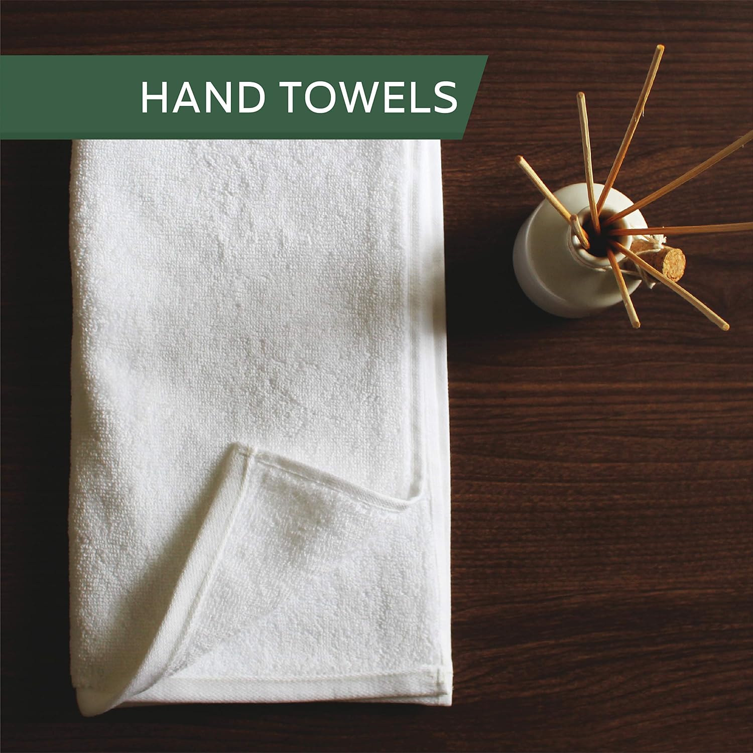 Heelium Bamboo Hand Towel 600 Gsm | Ultra Absorbent & Anti-Bacterial 3x Softer Than Cotton Towels | Pack Of 2 - White