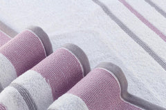 Casa Copenhagen Egyptian Cotton Exotic Hand Towel 400 Gsm (Lavender / Light Grey)- 2 Pcs