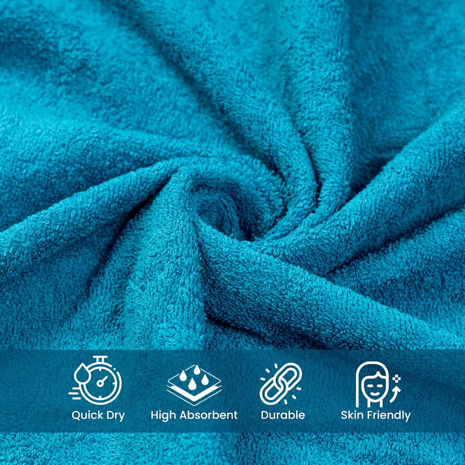 Akiko Home 100% Cotton Essential Series Face Towel 600 Gsm | Soft Absorbent & Durable Washcloth For Men & Women, Compact Travel Towel -Pack Of 4 (Teal & Maroon)