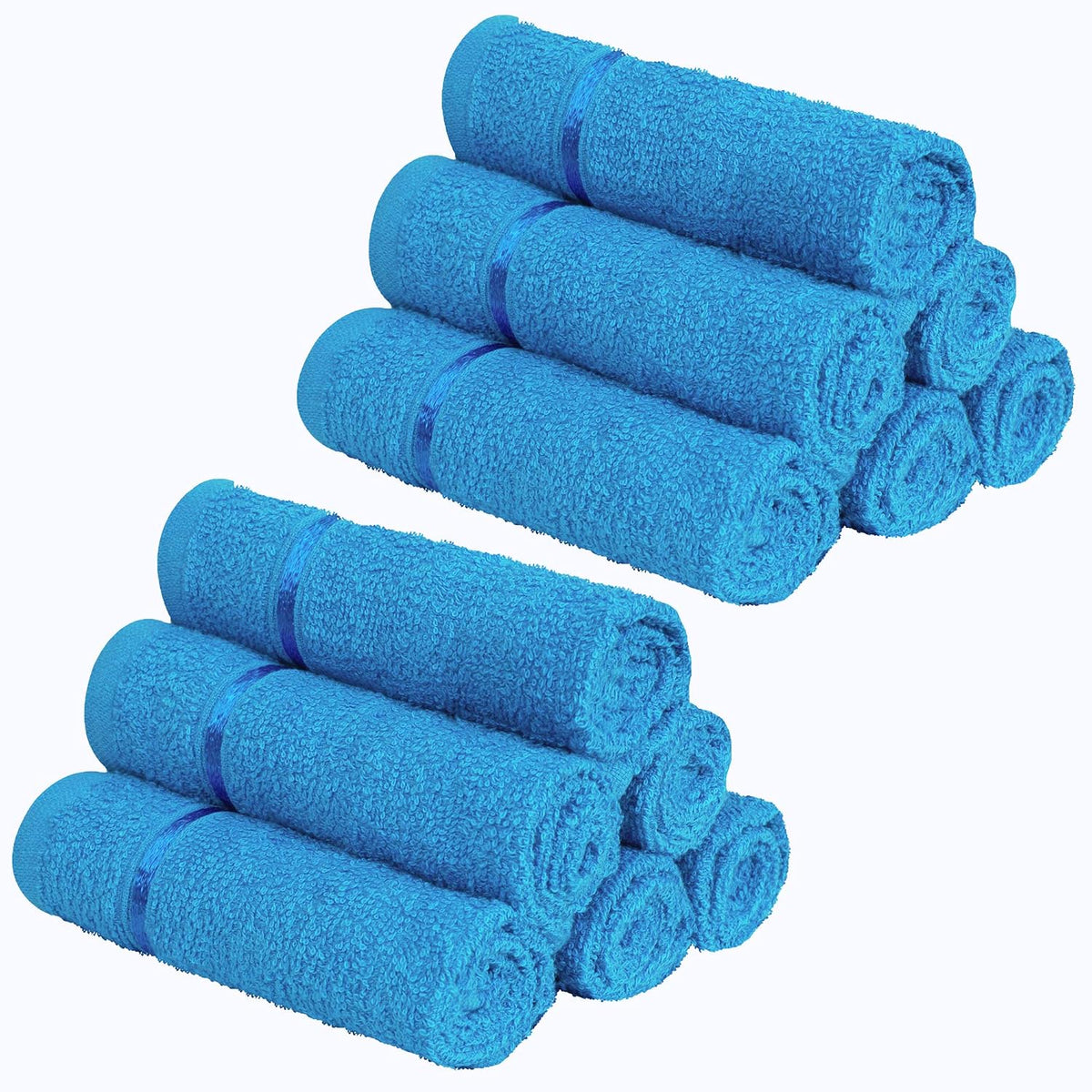 Story@Home 12 Piece 450 Gsm Cotton Face Towel | Ultra Soft Cotton, Super Absorbent, Antibacterial Treatment, Face Towel (Blue)
