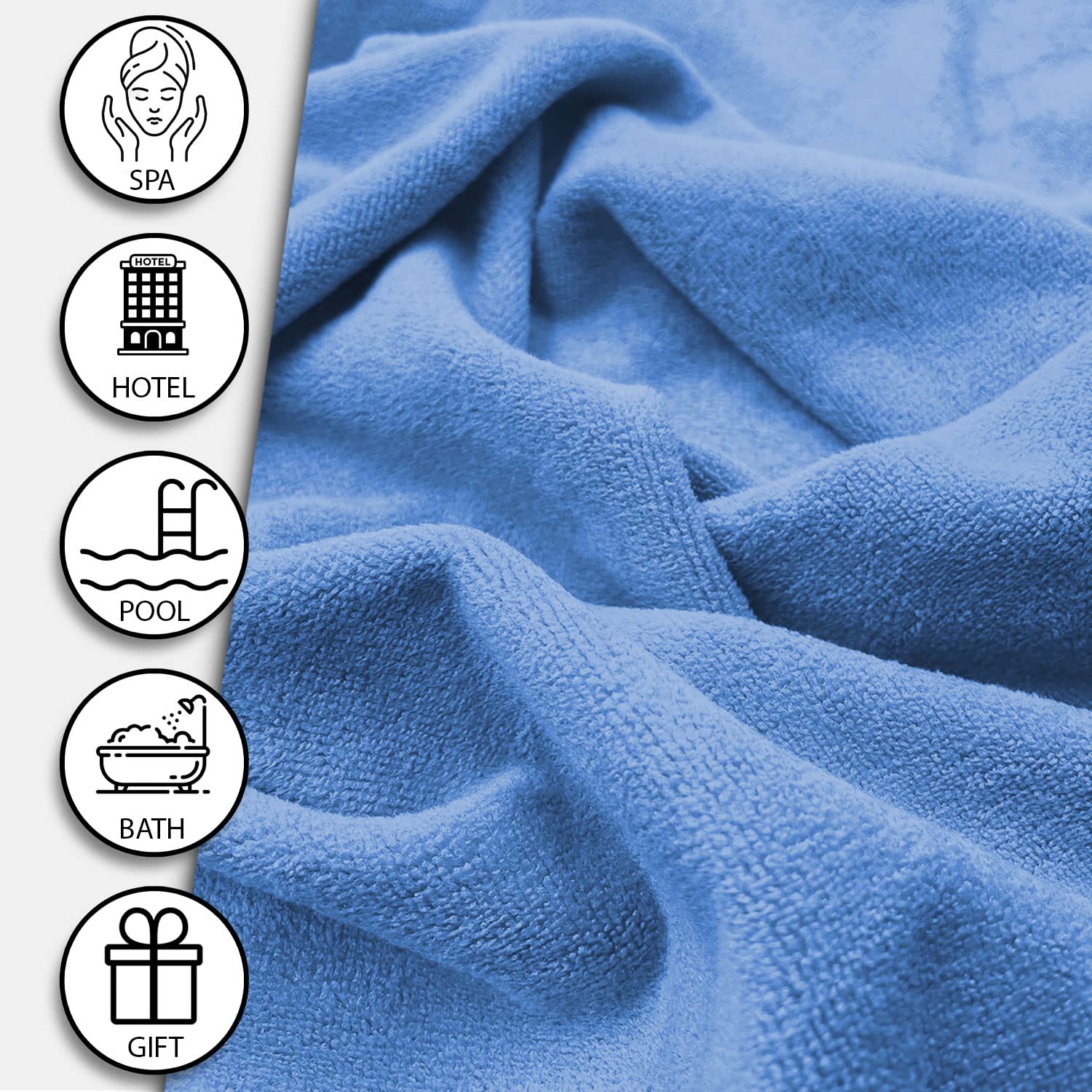 Sassoon Venir Microfiber Bath Towel 450 Gsm | Ultra Soft Material, Towel Large Size For Women (Heaven)