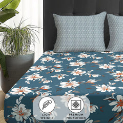 1 Piece Microfiber Bedsheet For Double Bed With 2 Pillow Covers - 88 X 98 Inches, Multicolor | Cotton Bedsheet, Breathable & Wrinkle Free