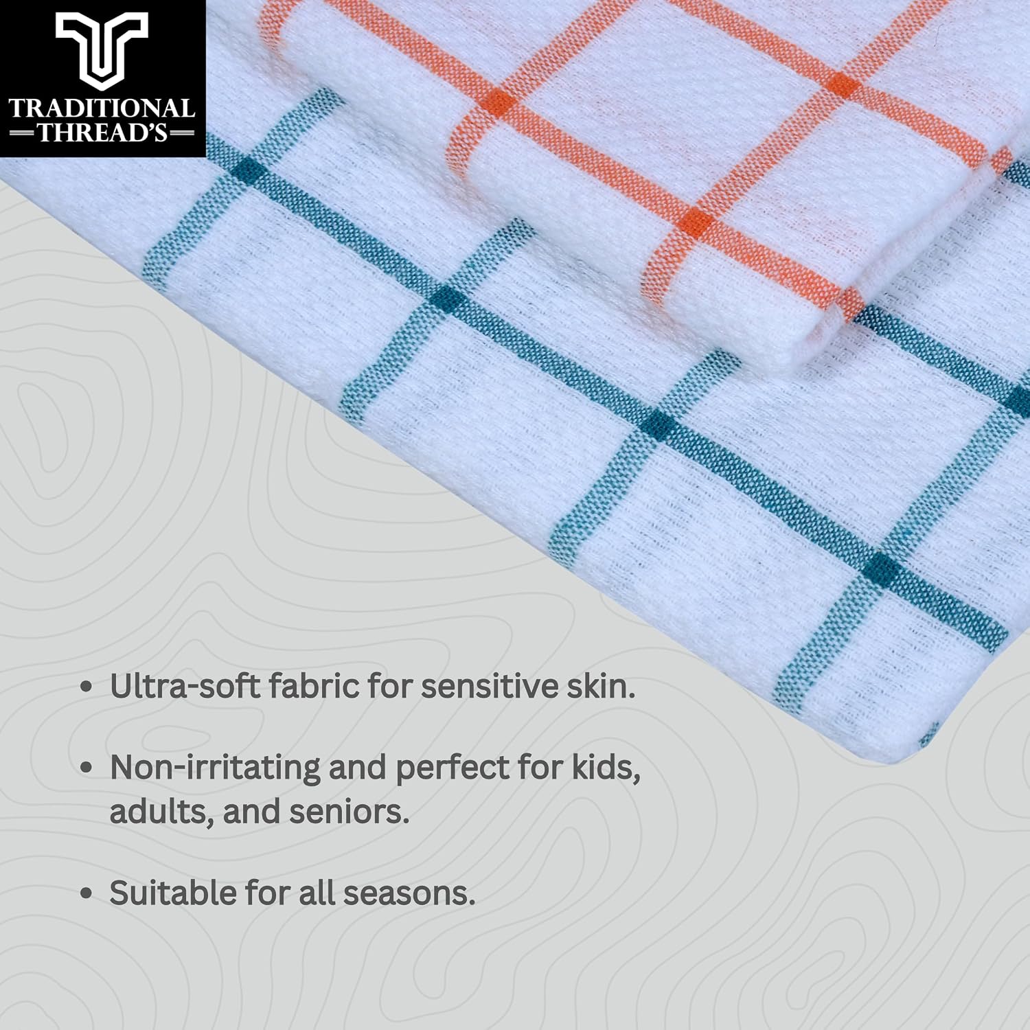 Traditional Thread'S 100% Cotton Large Size Bath Towel 400 Gsm, | Set Of 2 | Ultra Soft, Absorbent, Light Weight & Quick Dry Towel