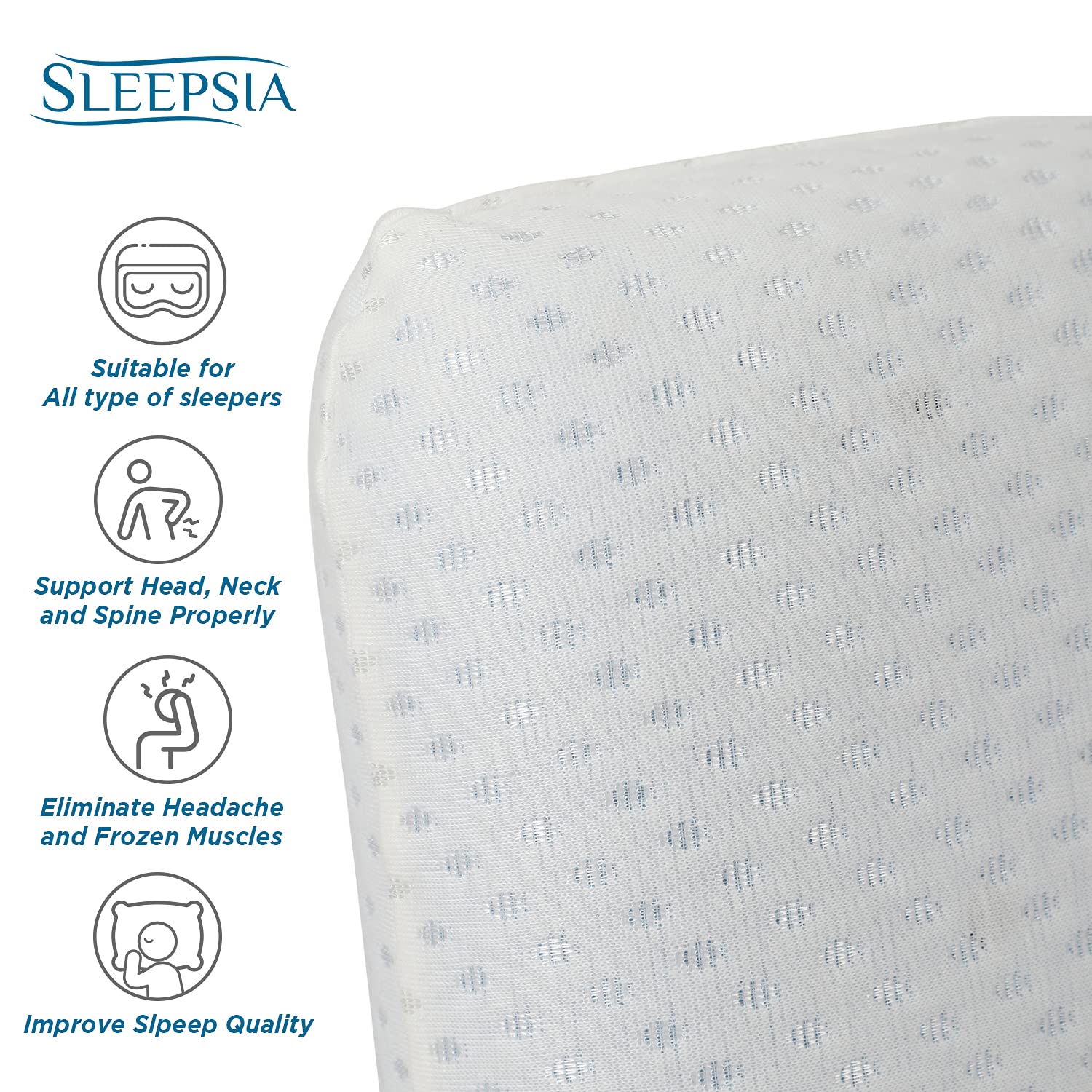 Memory Foam Pillow For Sleeping, Cervical Pillow, For Neck Pain Relief, White, Standard Size | Single Pillow, Comfortable Pillow, Rectangular Shape, Best Orthopedic Pillow