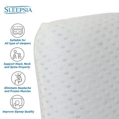 Memory Foam Pillow For Sleeping, Cervical Pillow, For Neck Pain Relief, White, Standard Size | Single Pillow, Comfortable Pillow, Rectangular Shape, Best Orthopedic Pillow