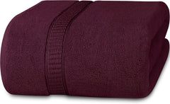Tiqh 100% Cotton Bath Towel 600 Gsm | Highly Absorbent & Quick Dry Extra Large Bath Towel (Burgundy)