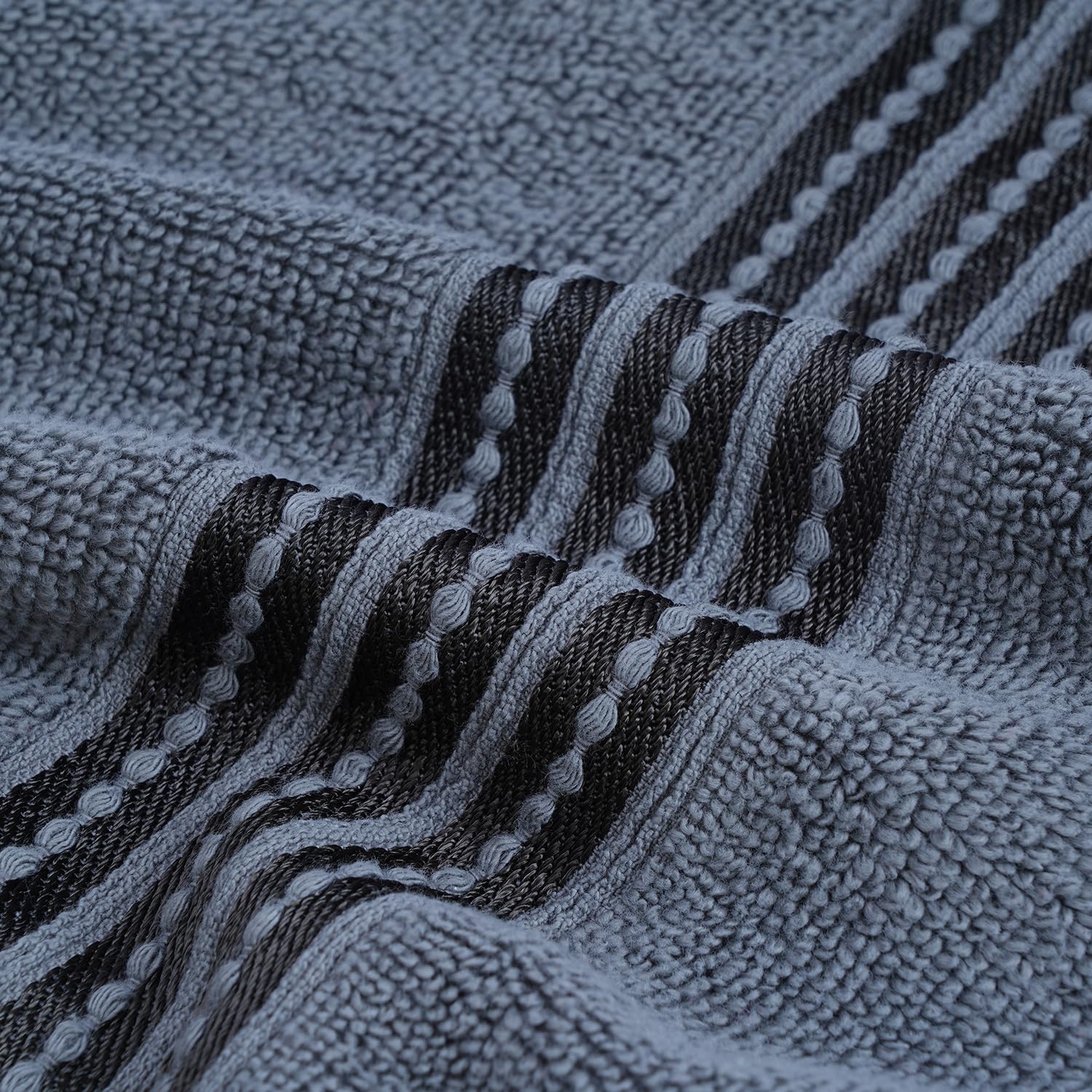Micro Cotton Remy Basel Luxury Terry Cotton Bath Towel 550 Gsm | Super Comfortable 100% Long Staple Cotton Bath Towel (Gotham Grey)