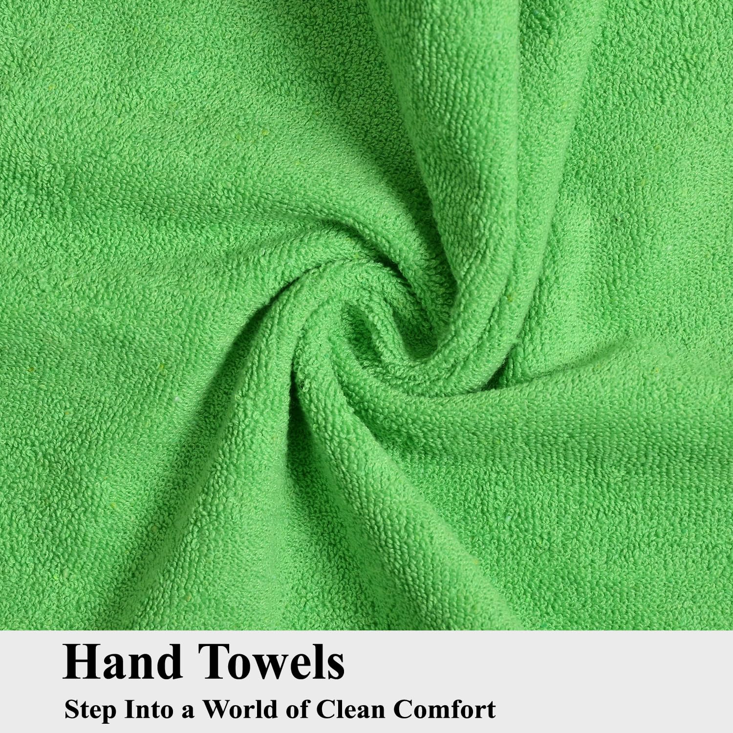 Fresh From Loom Luxury Fur Collection Hand Towel 500 Gsm Napkins Cotton High Absorbency Double Stitched Size (Parrot) - Set Of 2