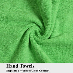 Fresh From Loom Luxury Fur Collection Hand Towel 500 Gsm Napkins Cotton High Absorbency Double Stitched Size (Parrot) - Set Of 2