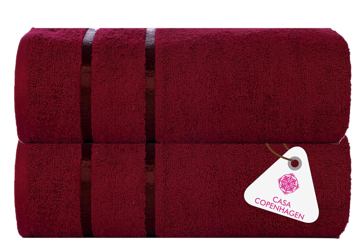 Casa Copenhagen Egyptian Cotton Exotic Hand Towel 400 Gsm (Cabernet Red)- 2 Pcs