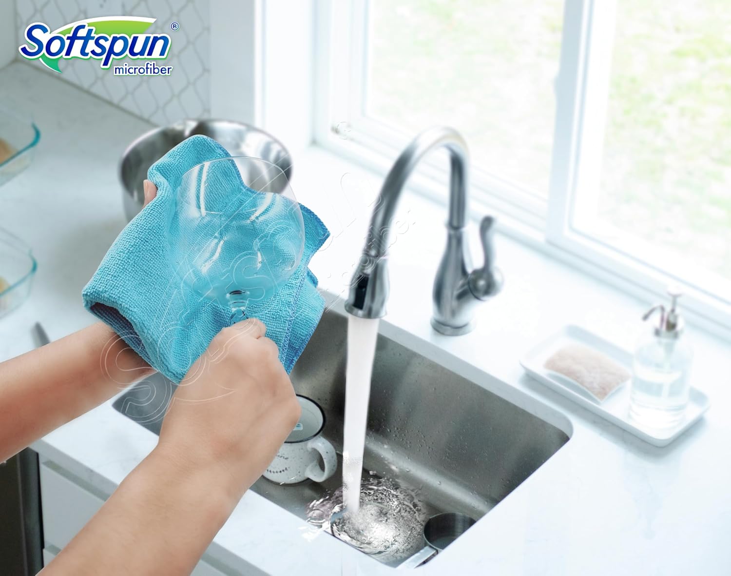 Softspun Microfiber Cleaning Cloths 220 Gsm | Highly Absorbent Lint & Streak Free Multi -Purpose Wash Cloth For Kitchen Window Stainless Steel Silverware (24 Pcs)- Multicolor