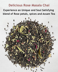 Bluebud Rose Masala Chai 200gm, 7.05 Ounce - 100 Cups | A Unique Blend Of Pure Rose Petals With Assam CTC Tea & Spices - Signature Blend, Hand Blended Teas