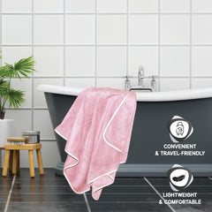 Housse Premium Soft Microfiber Embroidery Bath Towel 350 Gsm | Soft Absorbent Quick-Drying Sweat Towel (Just Do It - Peach)