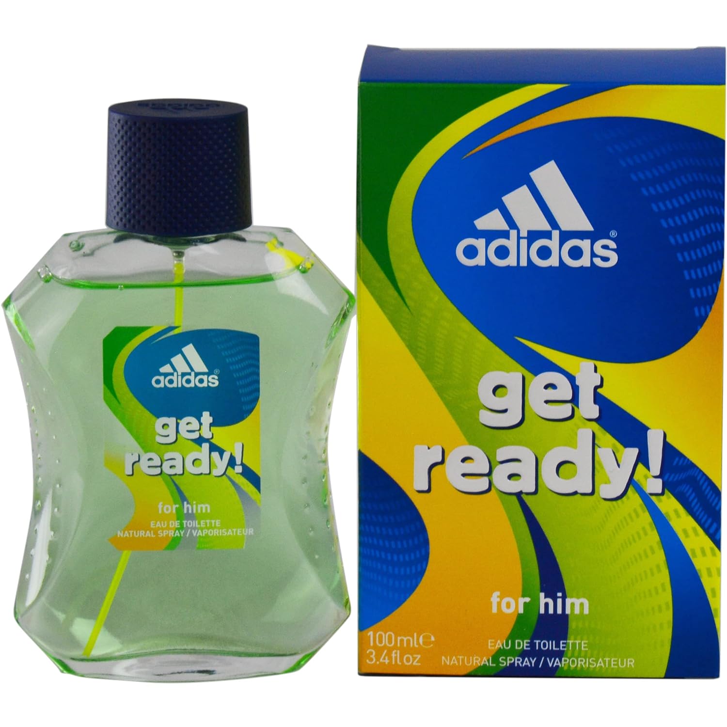 Adidas Get Ready For Him Eau De Toilette Spray 100ml 3.4 Fl.oz. Long Lasting | Masculine Fragrance