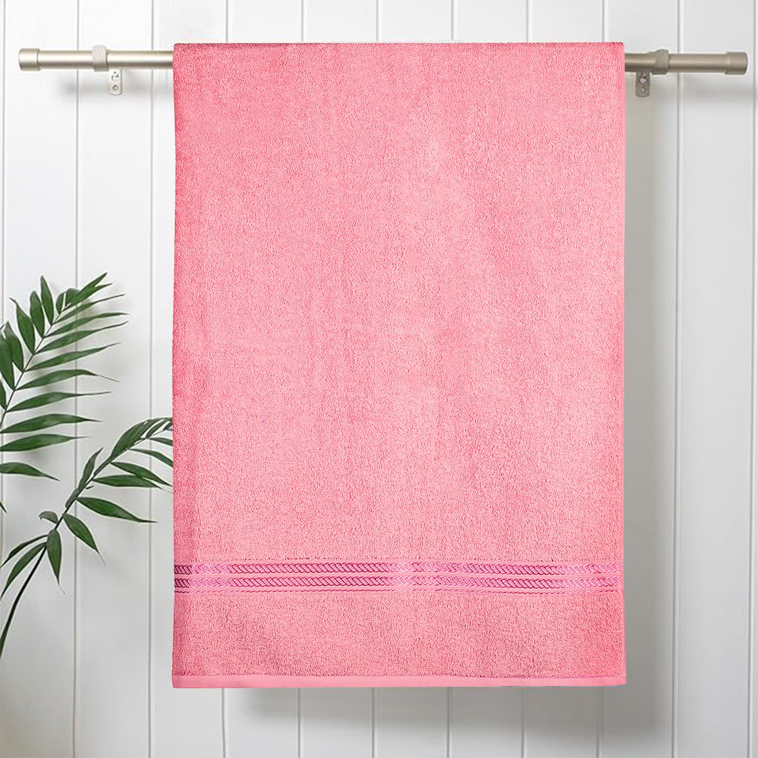 Comforic 100% Cotton Bath Towels 600 Gsm | Large Size Bath Towel For Men & Women Quick Dry, Super Soft & Absorbent Gym Towel, Travel Towel (Baby Pink & Rose Pink)- Pack Of 2