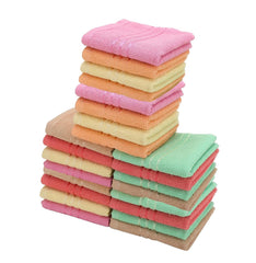 Weavers Villa Cotton Plain Soft Face/Hand Towel 3600 Gsm (Multicolour) - Set Of 24