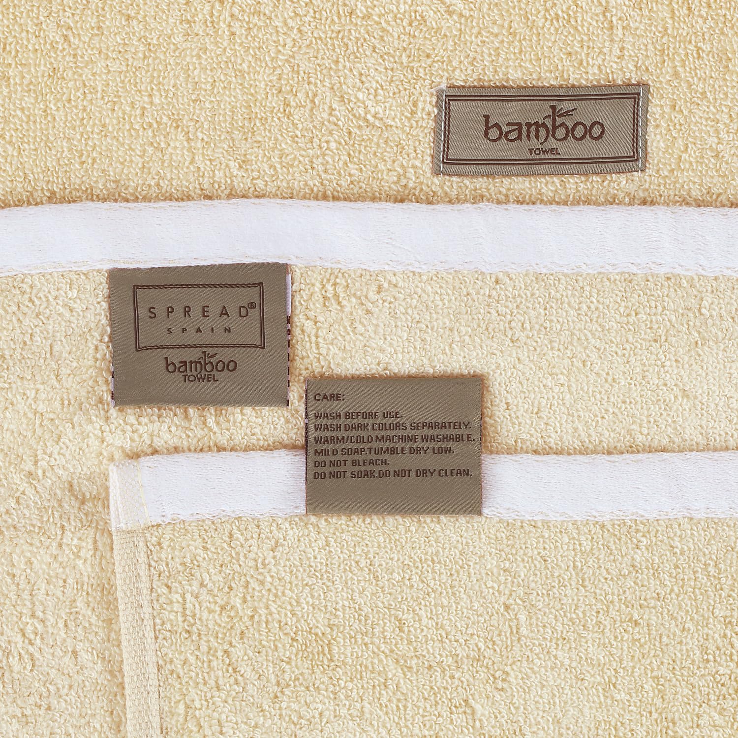 Spread Spain 100% Bamboo Face Towel 360 Gsm | Ultra Soft Absorbent, Quick Dry Towels For Facewash, Gym, Sports, Travel, Suitable For Acne Prone Skin | Pack Of 2 (Cream)
