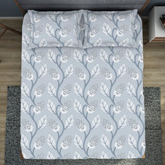 King Size 1 Double Bedsheet With 2 Pillow Covers - Size 108 X 108 Inches, Grey | Soft Feel Wrinkle Resistance | Durability & Comfort, Breathable