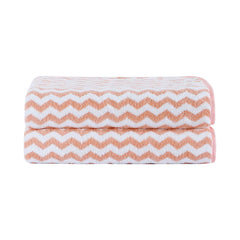 Spread Spain Microfiber Bath Towels 1 Kg | Coral Extra Soft Plush & High Absorbent Towel For Gym & Workout - Pack Of 2 (Peach)