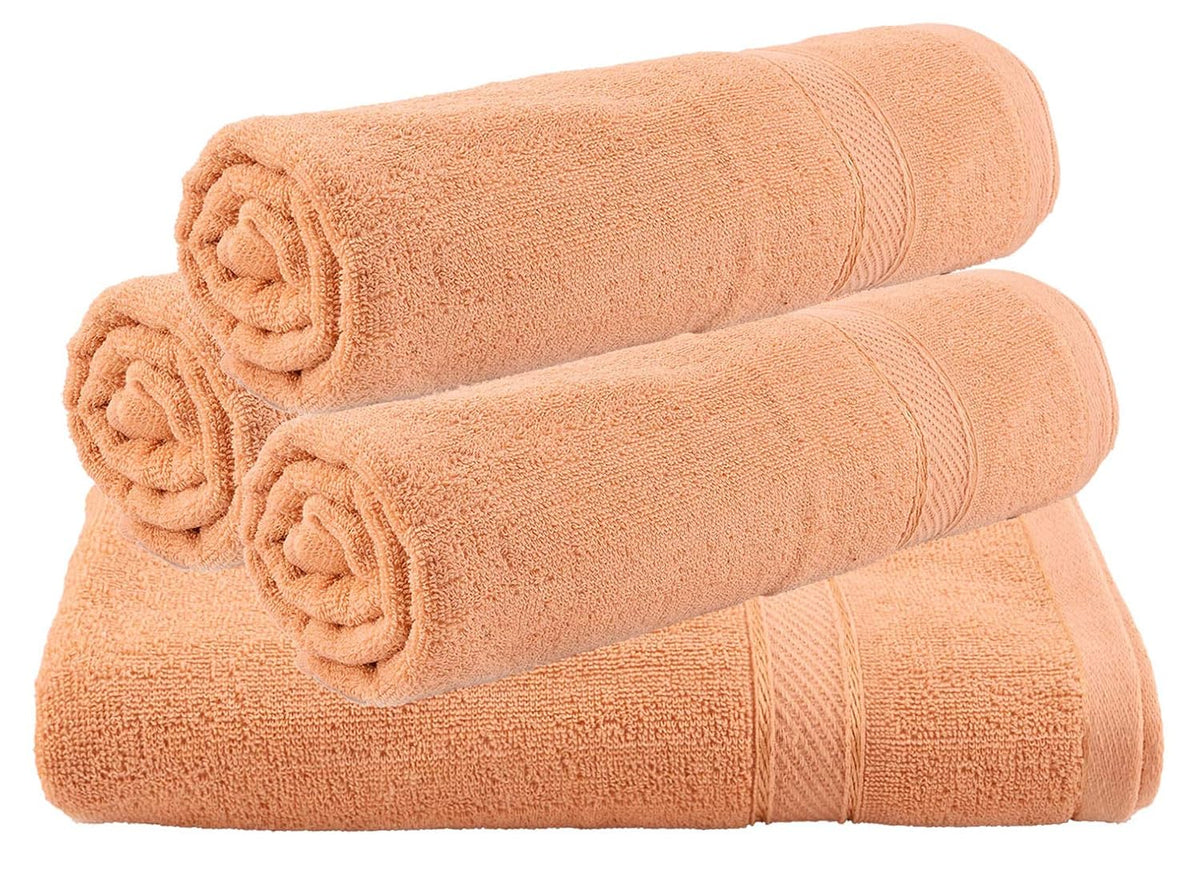 Kuber Industries Cotton Bath Towel 1800 Gsm - Light Brown (Pack Of 4)