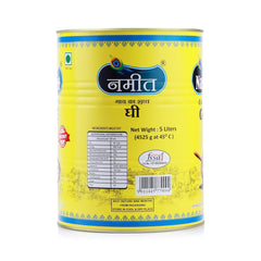 Premium Desi Cow Ghee By Nameet | Rich In Nutrients & Healthy Desi Cow Ghee For Cooking, Frying | (5 Litre) 169.0 Ounce | Tin Pack