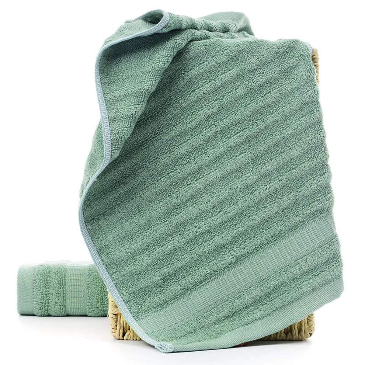 Mush Bamboo Hand Towels 600 Gsm | 100% Bamboo Gym Towel For Men & Women Workout Ultra Soft, Absorbent & Quick Dry Towel (Green)- Set Of 2