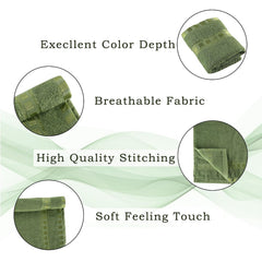 Heart Home Cotton Hand & Face Towels 1200 Gsm | For Men & Women Easily Washable Workout Gym Towel - Green & Brown (Pack Of 6)