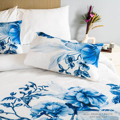 Printed Cotton Bedsheet For Queen Size With 2 Pillow Cover | 88 X 100 Inches, White & Blue | Wrinkle Free Soft Perfect For Everyday Use