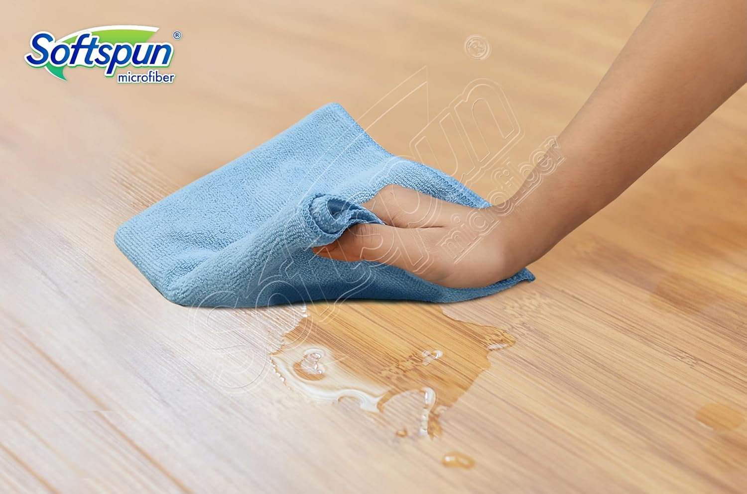 Softspun Microfiber Cleaning Cloths Towel 300 Gsm | Thick Lint & Streak-Free Multipurpose Cloths Automotive Microfibre Towels For Car, Bike Cleaning Polishing Washing Pack Of 5 (Sky Blue)