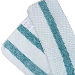 Black Gold The Finer Touch Soft Hand Towel 800 Gsm | Ultra Absorbent, Quick Drying, Cotton-Feel Microfiber Green & White Stripes -Pack Of 4