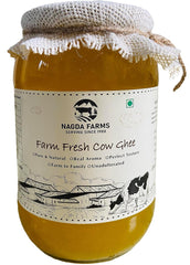 Natural Farm Fresh Cow Ghee By Nagda Farms | Natural Healthy With Real Aroma Desi Ghee For Diet | (1 Litr) 33.8 Ounce | Jar Pack