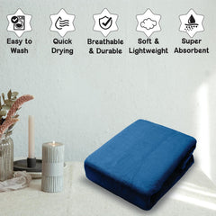 Housse Premium Microfiber Bath Towel 550 Gsm | Extra Large Quick Dry Towels For Women & Men | Super Soft Plush | Ultra Absorbent For Home Swimming Sports & Travel (Ink Blue)